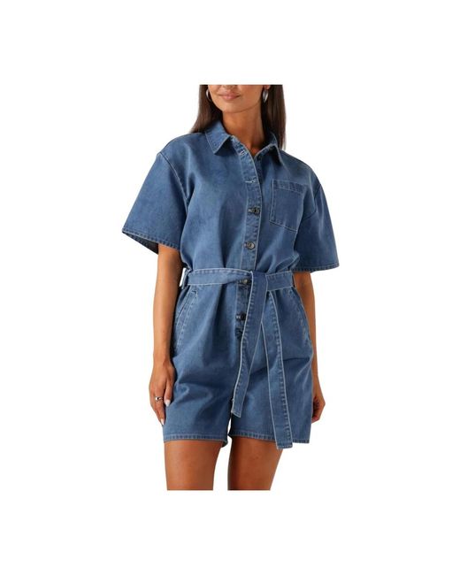 Modström Jumpsuits & Playsuits ,Blauw ,Blauwe Playsuit Voor Vrouwen in het Blue