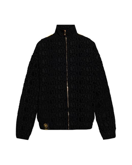 Versace Hoodies & Sweatvesten ,Zwart ,Katoen Sweatshirt Met Logo in het Black