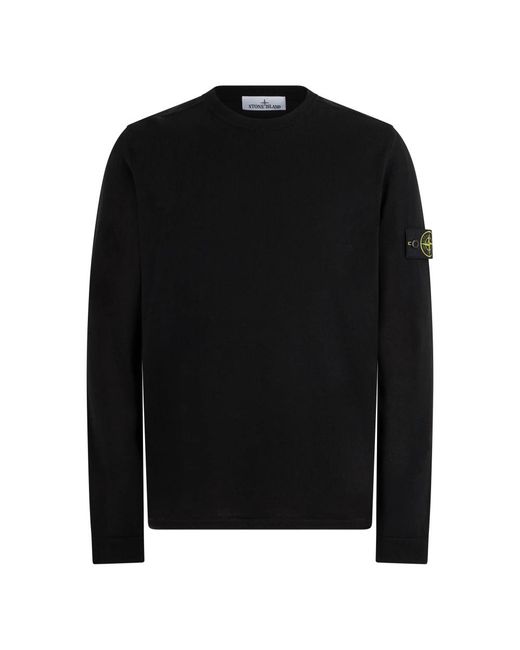 Round-Neck Knitwear Stone Island de hombre de color Black