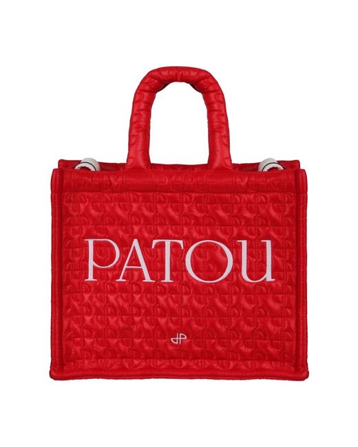 Patou Red Tote Bags