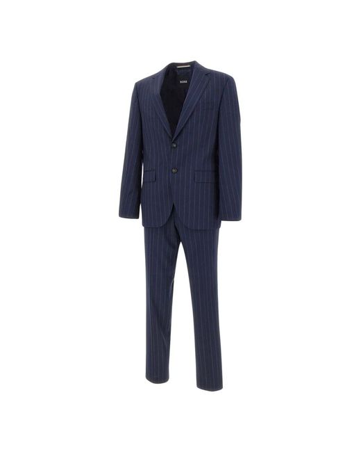 Boss Blue Single Breasted Suits for men