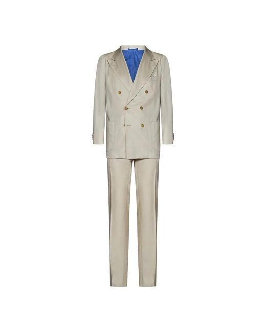 Kiton Natural Double Breasted Suits for men