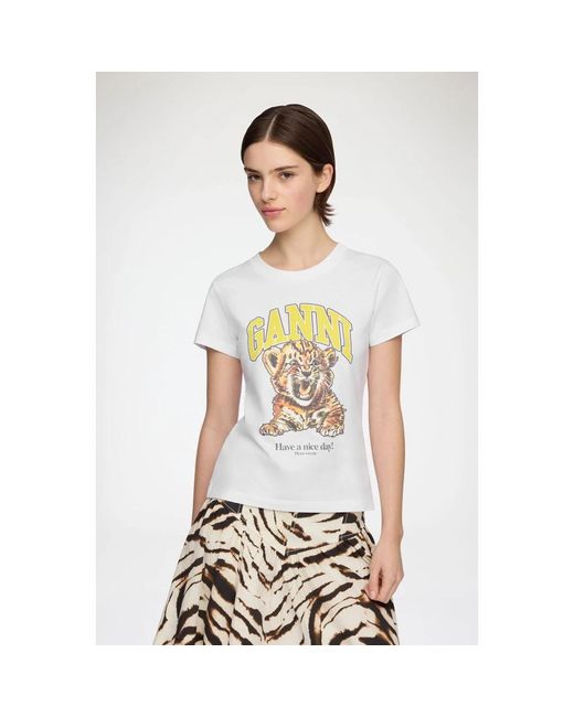Ganni White T-Shirts