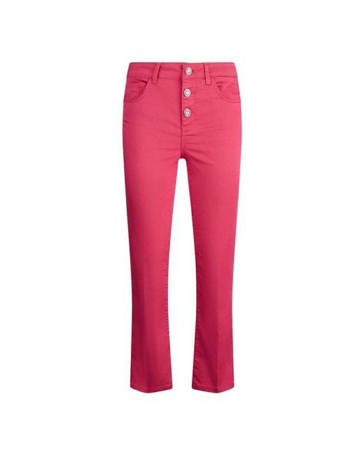 Liu Jo Red Cropped Trousers