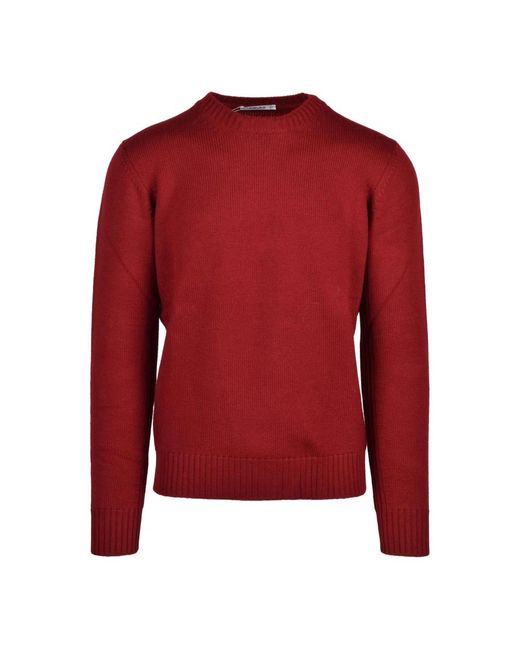 Kangra Red Round-Neck Knitwear for men