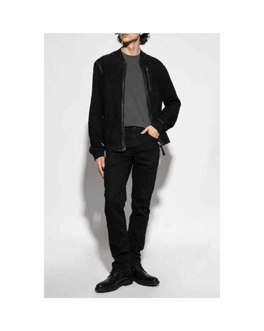 AllSaints Jassen ,Zwart ,Leer Jas Kemble in het Black voor heren