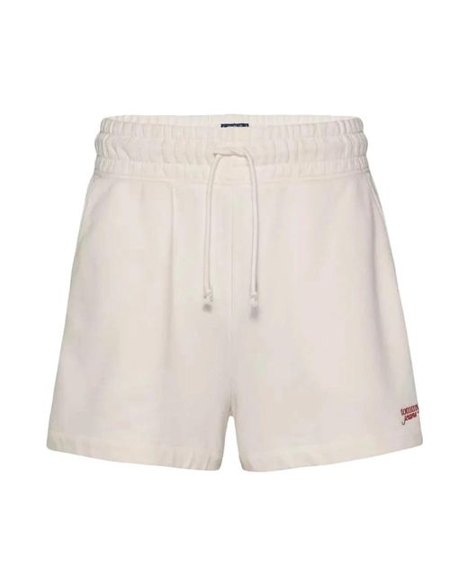Tommy Hilfiger Natural Baumwollshorts mit logo-stickerei