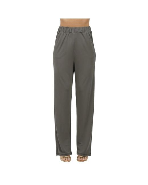 Max Mara Gray Straight Trousers