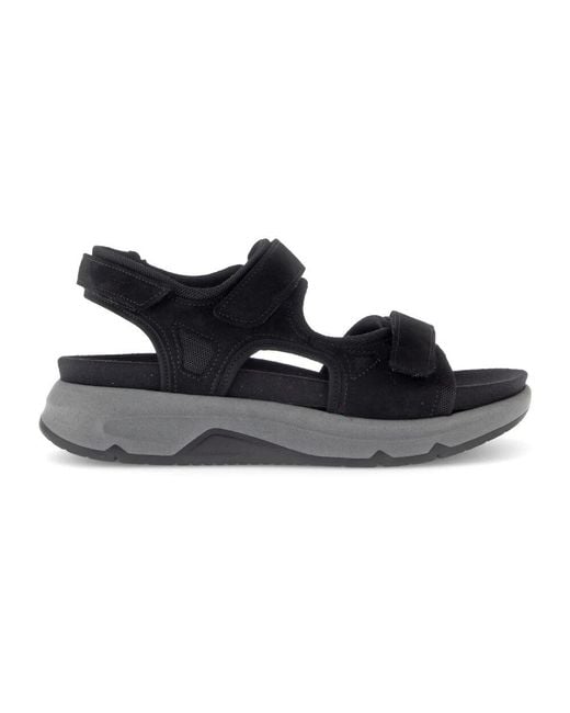 Gabor Black Schwarze Nubuk-Sandalen