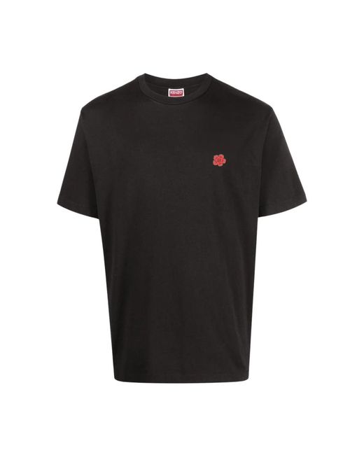 KENZO Baumwoll logo patch t-shirt in Black für Herren