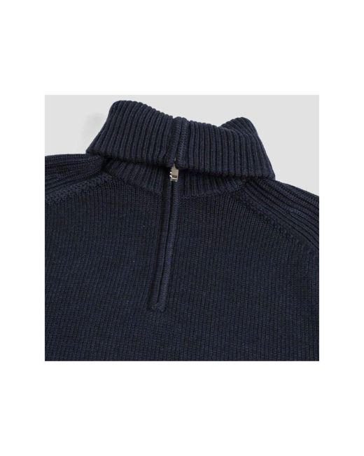 Studio Nicholson Navy blauer strickpullover in Blue für Herren