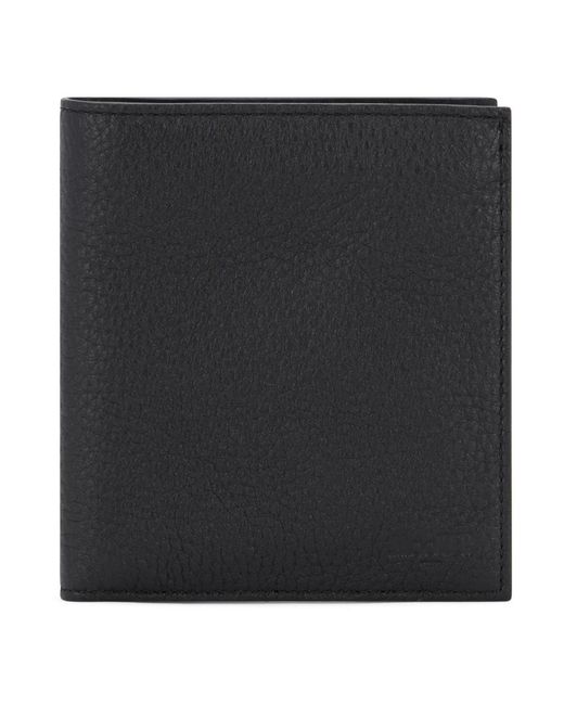 Moorer Accessoires ,Zwart ,Leer Gegreineerde Leren Portemonnee in het Black voor heren