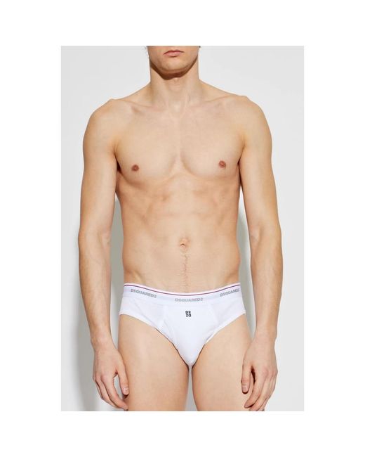DSquared² Ribgebreide Slips in het White voor heren