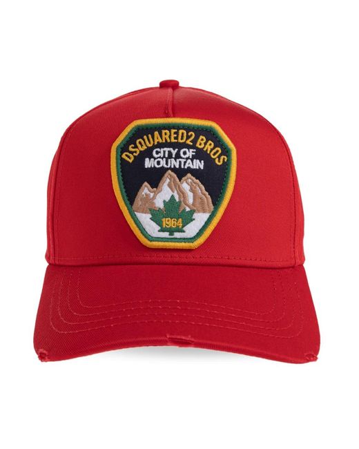 DSquared² Accessoires ,Rood ,Katoen Baseball Cap in het Red voor heren