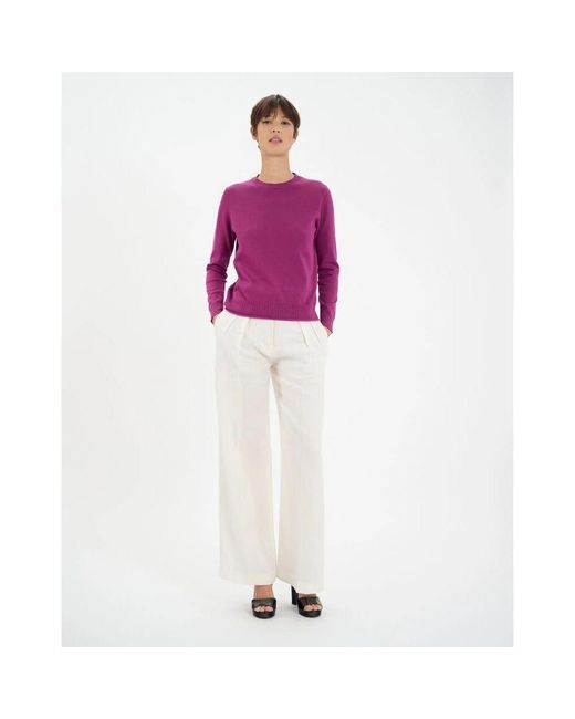 Round-Neck Knitwear Ines De La Fressange Paris de color Purple