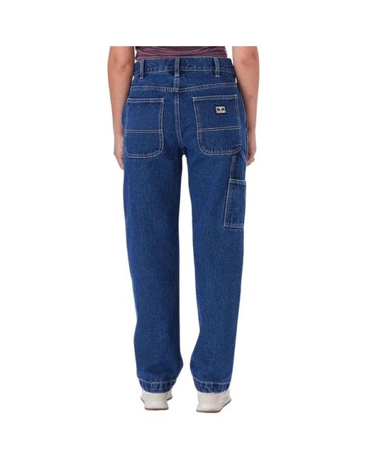 Obey Blue Loose-Fit Jeans for men