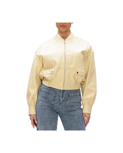 Ibana Jassen ,Geel ,Leer Jackes Jacket in het Blue