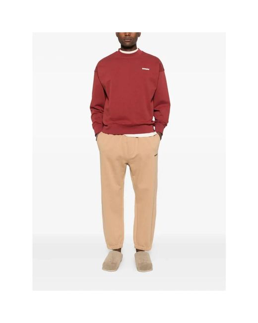 Barrow Logo Print Katoenen Sweater in het Red voor heren