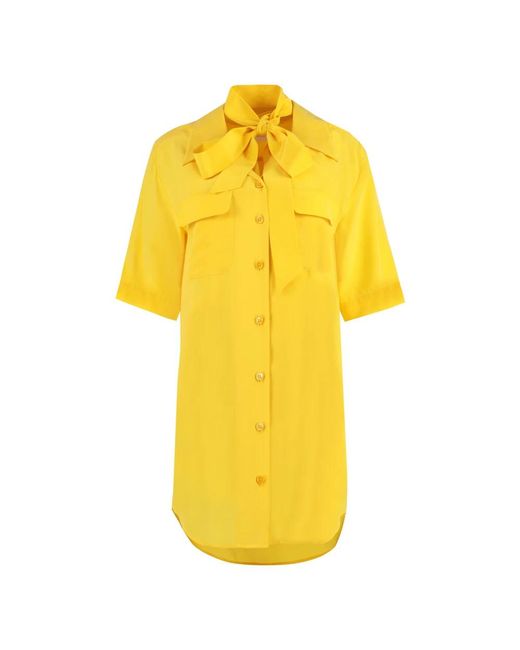 Equipment Yellow Shirt Dresses