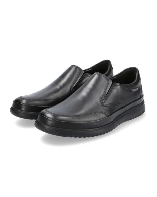 Mephisto Schwarzer Slip-On Lederschuh in Black für Herren