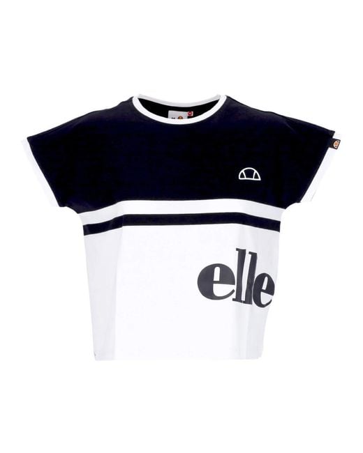 Ellesse Tops ,Zwart ,Katoen Zwarte Crop Tee Shirt Casual in het Blue