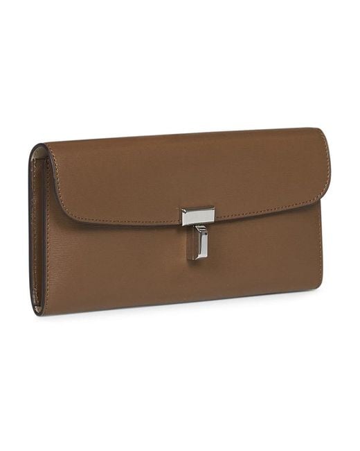 Totême  Brown T-Lock Geldbörse