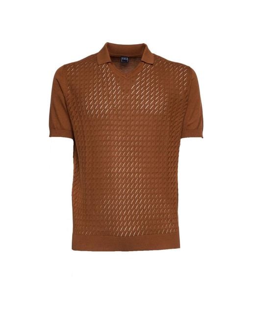 Fedeli Brown Polo Shirts for men