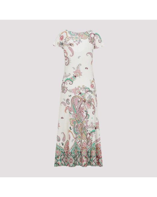Etro Multicolor Flowing Maxi Dress With Vibrant Paisley Print