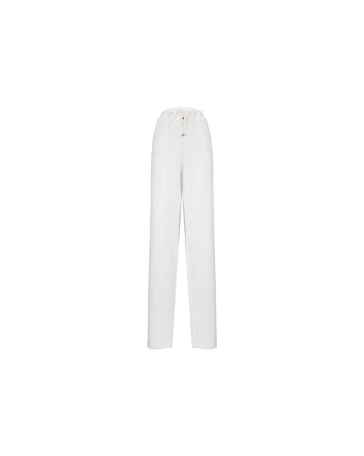 Elisabetta Franchi White Wide Trousers