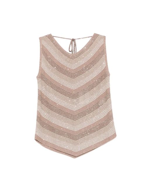 D.exterior Brown Sleeveless Tops