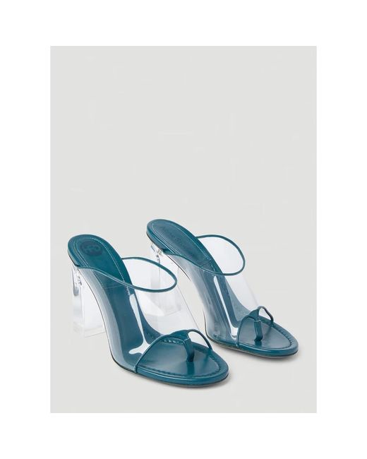 Honey Fucking Dijon Blue Heeled Mules