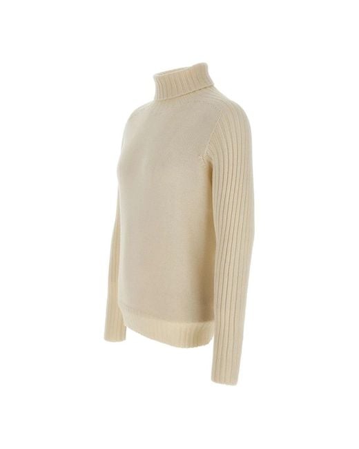 Gran Sasso Truien & Vesten ,Wit ,Wol Rain Wool Turtleneck Sweater in het Natural voor heren