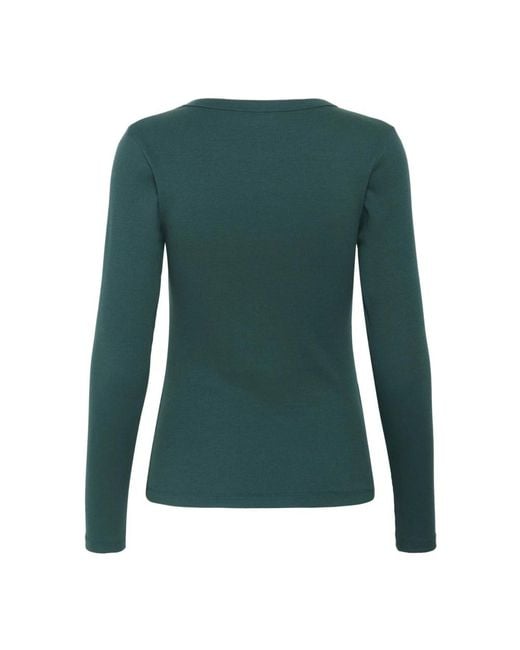 Saint Tropez Long Sleeve Tops in het Green
