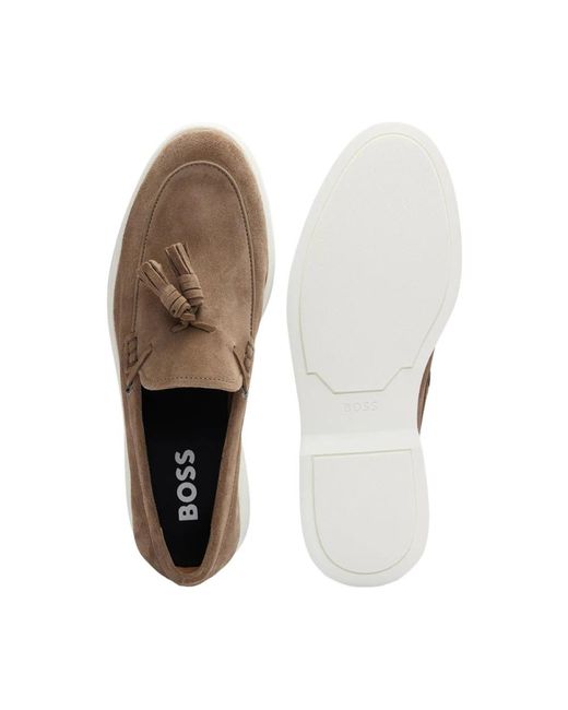 Shoes > flats > loafers Boss pour homme en coloris Brown