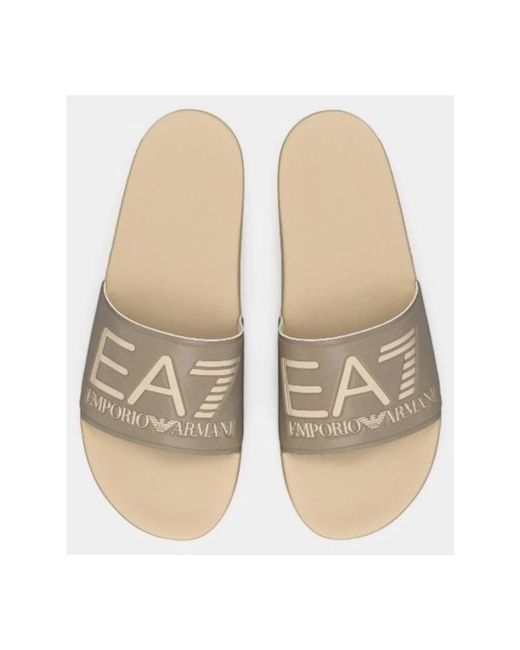 EA7 Brown Sliders for men