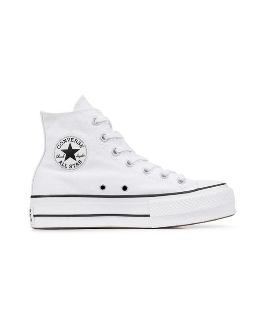Converse Women's Casual Trainers All Star Platform High Top White