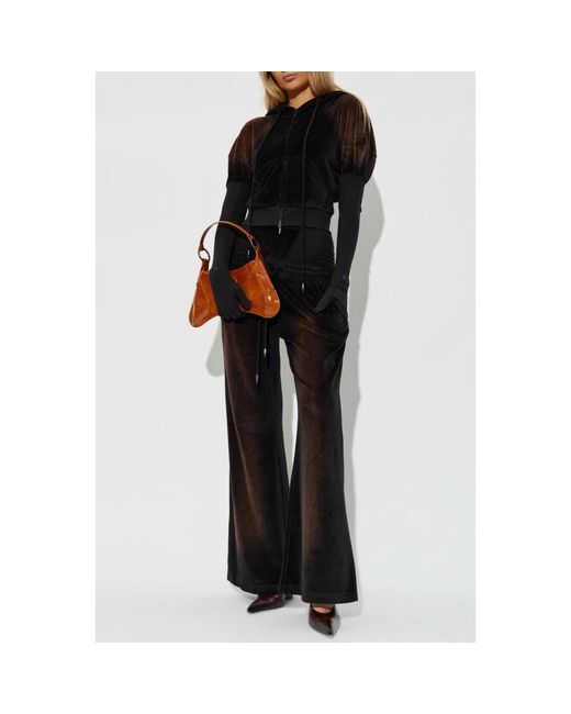 KNWLS Broeken ,Zwart ,Paris Velour Pants in het Black