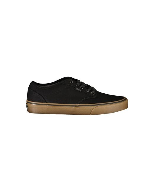 Black leather lace up vans best sale