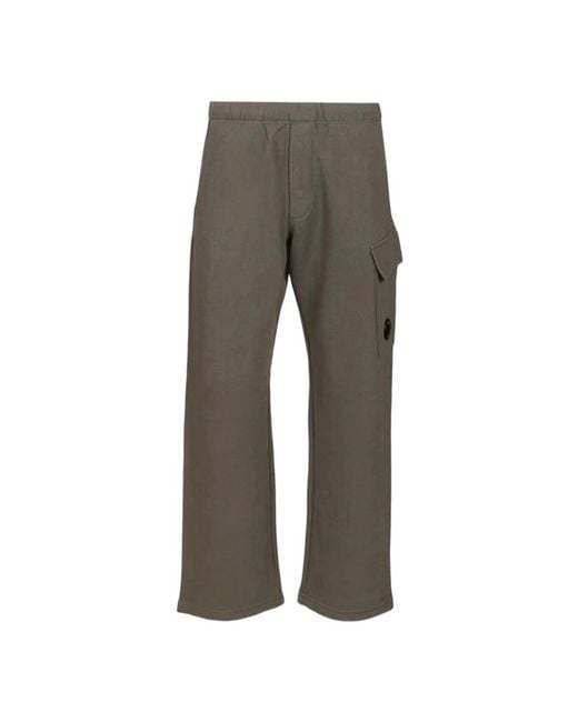 C P Company Gray Straight Trousers for men
