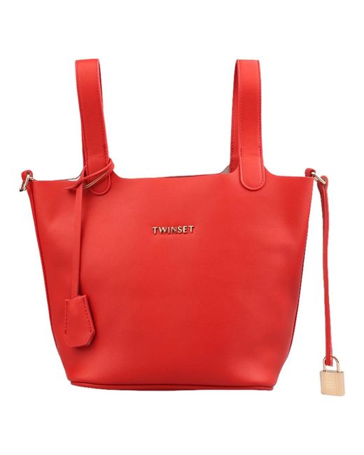 Twin Set Red Tote Bags