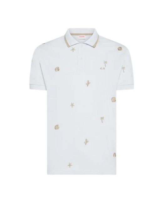 Sun 68 White Polo Shirts for men