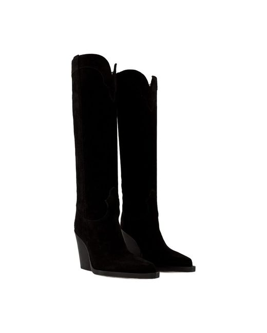 Paris Texas Black Cowboy & Biker Boots