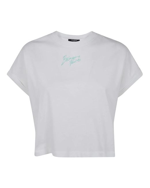 Balmain Tops ,Wit ,T-Shirts in het White