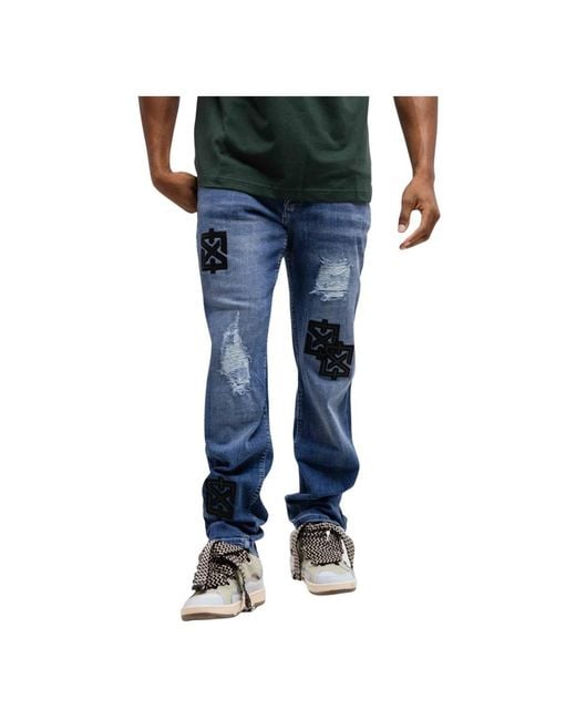 Xplct Studios Blue Straight Fit Jeans for men