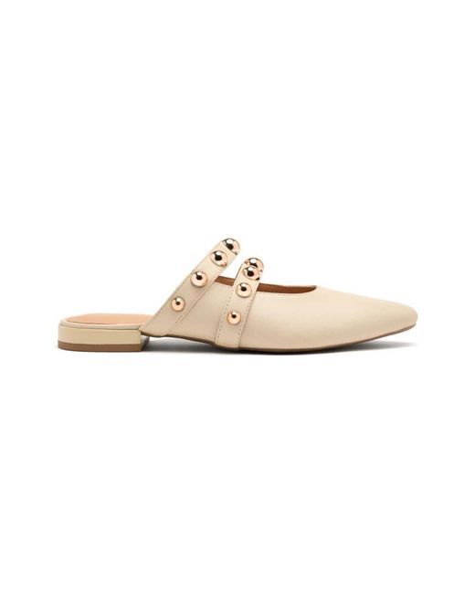 Gioseppo Schoenen ,Leer Studded Leather Mule Sandalen in het Natural