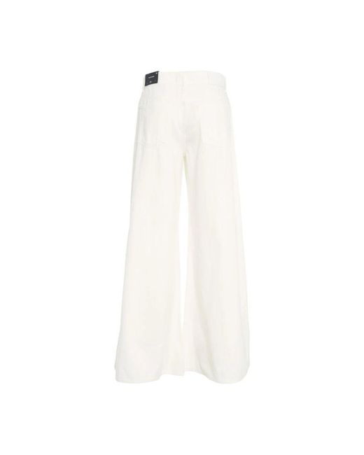 7 For All Mankind White Weiße Weite Bein Flared Hose