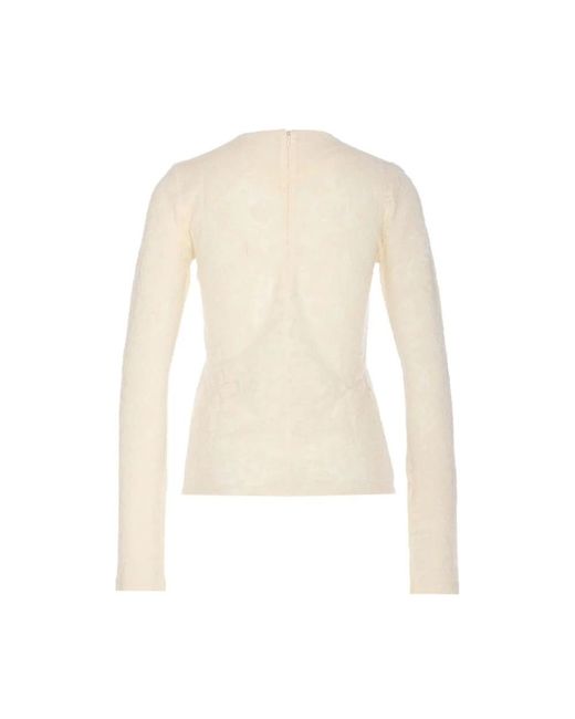 Round-Neck Knitwear Pinko de color White