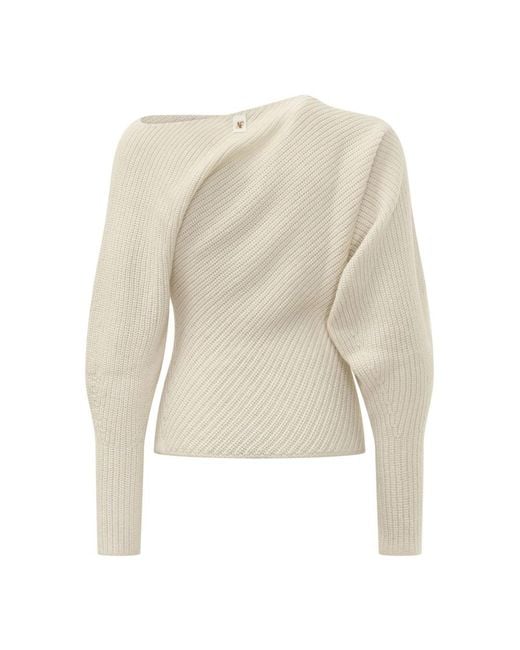 Alberta Ferretti White Round-Neck Knitwear