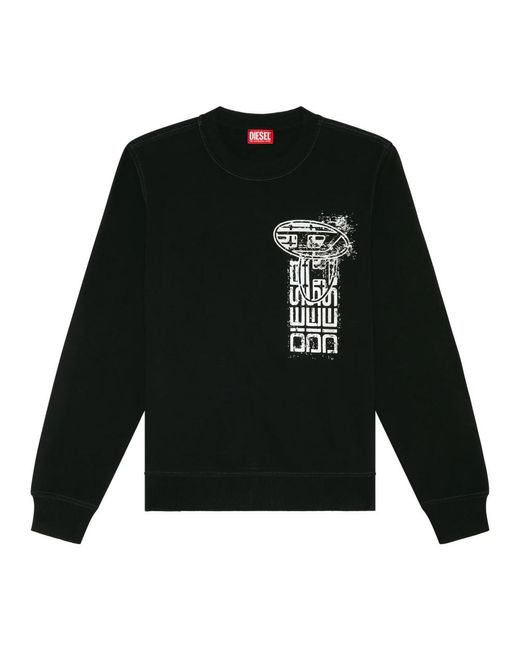DIESEL Sweatshirt mit metallic-logo-print in Black für Herren