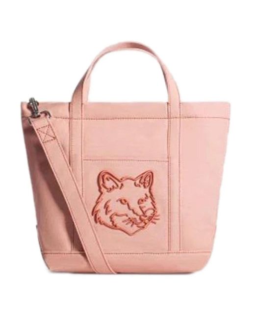 Maison Kitsuné Pink Shopping Bags